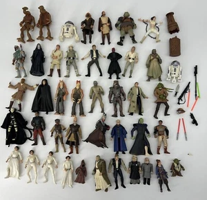 Lot Of 40+ Star Wars Action Figures And Accessories Collection 1990s 2000s - Picture 1 of 12