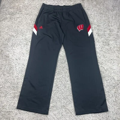 Wisconsin Badgers Track Pants Mens Medium Adidas Warmup Basketball Pockets GUC - Image 1 of 4