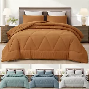 Rory 3-Piece Triangle Geometric Quilted Soft Washed Microfiber Comforter Set - Picture 1 of 22