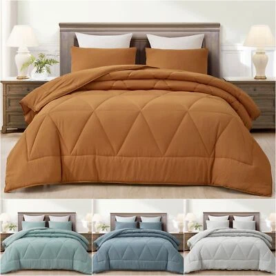 Rory 3-Piece Triangle Geometric Quilted Soft Washed Microfiber Comforter Set - Image 1 of 4