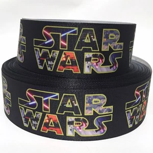 GROSGRAIN RIBBON 5/8", 7/8", 1.5", 3" Star Wars St Printed 1,3,5 YARDS USA SELL - Picture 1 of 1