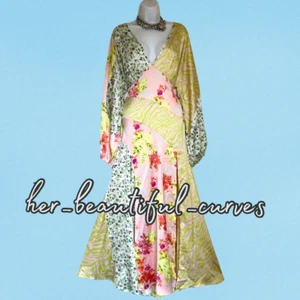 VESTIDO MAXI DE FIESTA DE BODA DE SATÉN PATCHWORK TALLA 16 DE ASOS nuevo con etiquetas - Imagen 1 de 7