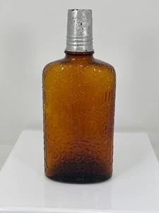 Antique 1931 De Luxe Bourbon Whiskey Amber Embossed Bottle - Picture 1 of 15