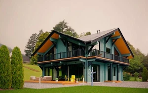 €88k/250 m² FERTIGHAUS-BAUSATZ AUS ÖKOLOGISCHEN BRETTSCHICHTHOLZ - RABATTCARD 3% - Bild 1 von 20
