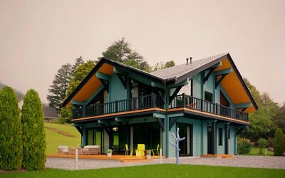 €88k/250 m² FERTIGHAUS-BAUSATZ AUS ÖKOLOGISCHEN BRETTSCHICHTHOLZ - RABATTCARD 3% - Image 1 of 4