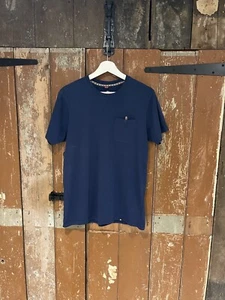 Joe Browns T-Shirt Short Sleeve Crew Neck Pocket Navy Blue Cotton Medium - Picture 1 of 12