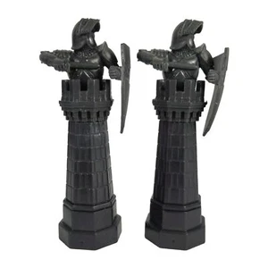 Harry Potter Wizard Chess Replacement Pieces 2 Black Speckled Rooks 2002 - Picture 1 of 6