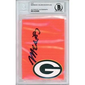 Marquez Valdes-Scantling Signed Football Pylon Cut Green Bay Packers Beckett - Picture 1 of 4