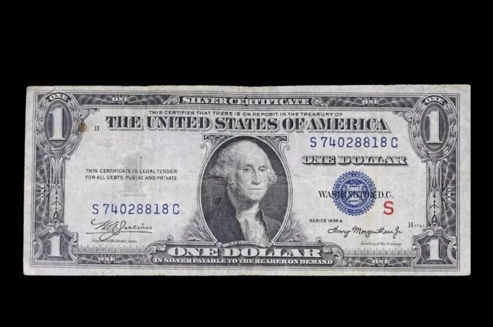 RARE 1935-A $1 Silver Certificate with Experimental Red "S" Fine VERY FINE - Image 1 of 2