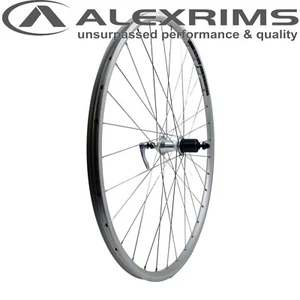 700c Alex EN24/ Formula/ 135mm 8-10 Speed QR Silver Hybrid Bike Rear Wheel - Picture 1 of 6