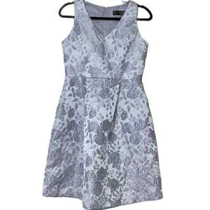GLAMOUR by Gabriella Skye sz 6 lavender rose sleeveless v-neck floral jacquard - Picture 1 of 14