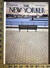 1973 NAUTICAL HARBOR LIGHTHOUSE PARK BENCH MARTIN ART NEW YORKER COVER FC1188 
