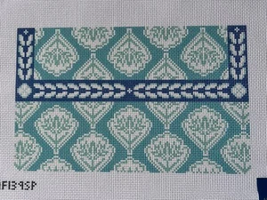 AF139SP Anne Fisher türkis Medaillon Clutch 14 kt Nadelspitze Canvas - Bild 1 von 8