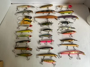 Lot 29 Variety Of Fishing Lures Top Water Swim Salt Heddon Brush Popper Rapala - Picture 1 of 7