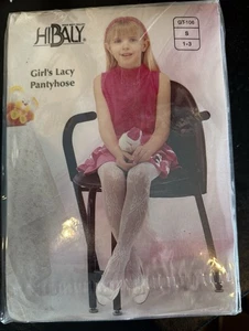 Girl's Lacy Pantyhose Size S (1-3) White - A0226 - Picture 1 of 4