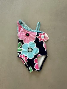 New-Baby Girls floral Ruffle One Piece Swimsuit, Sie 6M - Picture 1 of 4