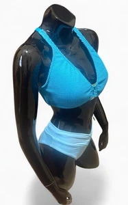 Bleu Rod Beattie Ribbed Bright Blue Cross Cross Back Size D Cup NWT MSRP $79 - Picture 1 of 10