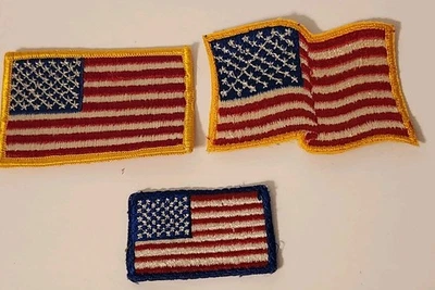 Vtg  American US USA Flag Patch Waving Stars & Stripes Full Color Patches Lot - Image 1 of 4