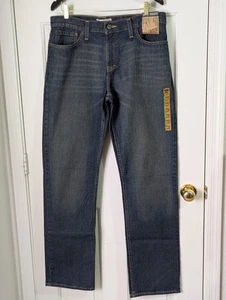 NWT Route 66 Slim Straight Denim Jeans Mens 34 X 34 Dark Wash Distressed Y2K - Picture 1 of 11
