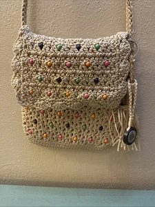 The Sak Crossbody Camel Multi Wood Beads vintage - Picture 1 of 12