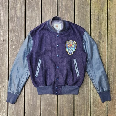 Vintage Golden Bear Beverly Hills Cop Movie Promo Varsity Jacket Navy Blue Sz M - Image 1 of 4