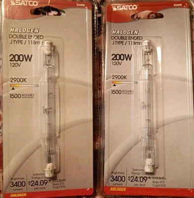 2 Satco 200W S3495 R7S  Base Bulbs - Image 1 of 3