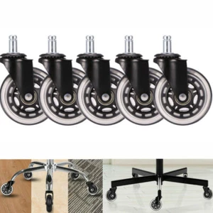 5er Set Premium Hartbodenrollen - Bürostuhlrollen Gummi Stuhlrollen im Ø75mm Top - Bild 1 von 19