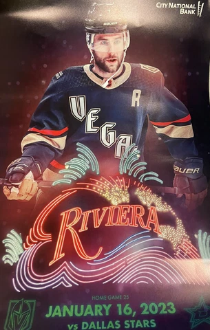 Vegas Golden Knights vs Dallas Stars 1/16/23 Reverse Retro Poster - Pietrangelo Cover