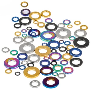 Joint d'entretoise plat titane rondelle M4 M5 M6 M8 M7 M10 DIN912 pour moto moto - Photo 1/17