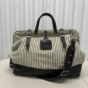 Borsone Billy Kirk denim righe pelle cotone borsone medico strumento weekend - Foto 1 di 14