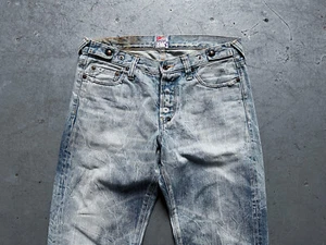 PRPS Distressed Worn Button Fly Acid Wash Blue Jeans Pants Made in Japan 27 - Picture 1 of 15