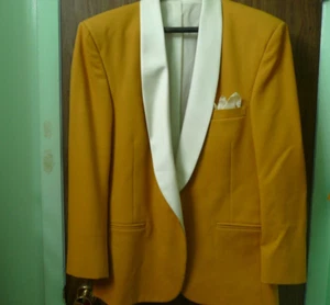 LORD WEST NICE GOLDEN WITH TAN LAPELS FORMAL JACKET - Picture 1 of 5