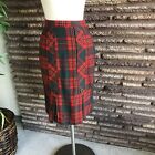 Vintage Red and Green Tartan Plaid Pencil Schoolgirl Skirt XXS