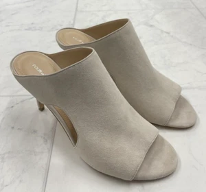 NIB Pour La Victoire Cutouts Zandra Peep Toe Slip On Leather Heeled Mules SZ:7.5 - Picture 1 of 6