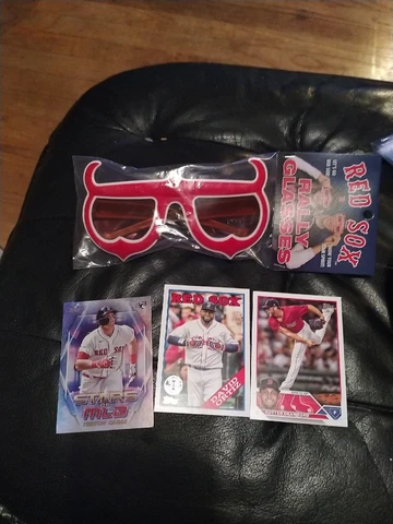 Brand New Boston Red Sox Rally Sunglasses withred Sox Baseball cards included! Cover