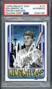 Ken Griffey Jr. Auto Topps Project 2020 Cartoon Card "10x GG" #1/1 PSA 52451287 - Picture 1 of 2