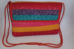 BOLSA DE PAJA MULTICOLOR LIZ CLAIBORNE - Imagen 1 de 4