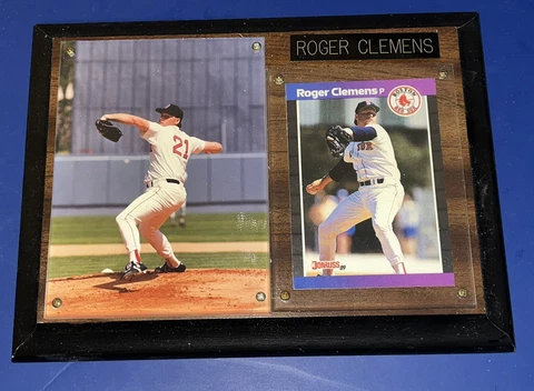 Roger Clemens Photo Picture & Card Wood Plaque MLB Red Sox Baseball Cover