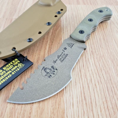 TOPS Tom Brown Tracker 2 Fixed Knife 5" 1095HC Carbon Steel Blade Micarta Handle - Image 1 of 4