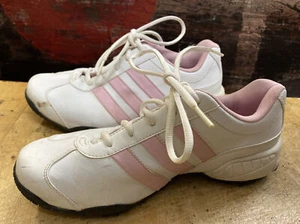 ADIDAS white and pink leather GOLF SHOES Women's 6 - Picture 1 of 9
