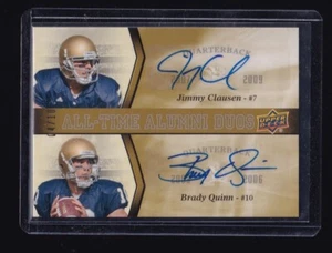 BRADY QUINN JIMMY CLAUSEN 2013 UD Notre Dame All Time Alumni Duos Autos 04/10 - Picture 1 of 2