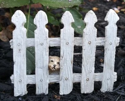 Miniature Fence Puppy Dog Hello’s  WS 2070  Fairy Garden - Image 1 of 4