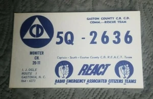 Gastonia North  Carolina - 5Q 2636 - CB Ham Radio QSL Card - Picture 1 of 1