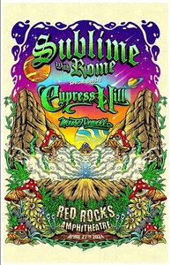 SUBLIME WITH ROME CYPRESS HILL Red Rocks Amp 2024 Framed Concert Poster - Picture 1 of 2