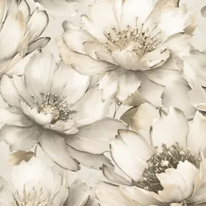 Muriva Aminah Floral Creme Tapete 2248503 - Große Blumenlilien Blütenblätter - Bild 1 von 6