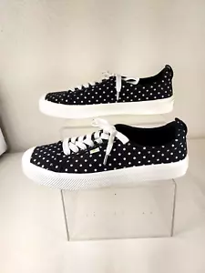 Cariuma OCA niedrige Skate-Sneaker Damen 10,5 Herren 9 Canvas schwarz weiß gepunktet - Bild 1 von 9