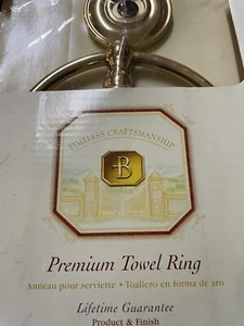 Anillo porta toallas Avalon de latón pulido Baldwin nuevo sin etiquetas (caja no original) - Imagen 1 de 2
