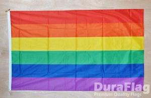 CUERDA Y PALANCA BANDERA ARCO IRIS DURAFLAG 150cm x 90cm 5x3 PIES DE ALTA CALIDAD BANDERA ORGULLO GAY - Imagen 1 de 9