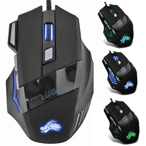 ALLOYSEED Gaming Maus 5500 DPI USB LED Ergonomisch Kabel PC Laptop Computer - Bild 1 von 7