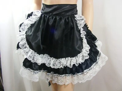 Delantal de satén Sissy bebé adulto disfraz cosplay vintage criada francesa pinny Foto 1 de 4